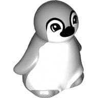 Duplo Animal Penguin, Baby with Light Bluish Grey Back, Black Beak Print