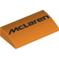 Slope Brick Curved 2 x 4 x 2/3 No Studs with Black 'McLaren' print