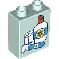 Duplo Brick 1 x 2 x 2 with Bandages, Bottle print