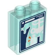 Duplo Brick 1 x 2 x 2 with X-Ray, Dark Blue Background, White Skeleton print