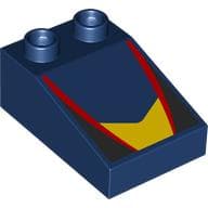 Duplo Brick 3 x 2 Slope 33° with Black, Red, and Yellow Panels print