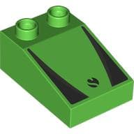 Duplo Brick 3 x 2 Slope 33° with Black Panels and Circle Symbol print