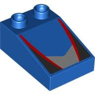 Duplo Brick 3 x 2 Slope 33° with Black, Red, and Gray Panels print