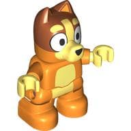 Duplo Figure Dog Small with Dark Orange Head, Bright Light Yellow Chest, Hands (Bingo)