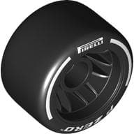 Wheel Rim 24 x 14.9 Wide with Black Slick Tyre with Yellow 'PIRELLI' print