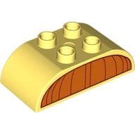 Duplo Brick 2 x 4 Curved Top with Orange Pumpkin Top print