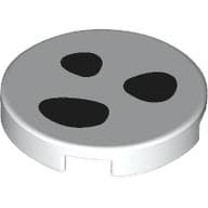 Tile Round 2 x 2 with Black Dalmatian Spots print