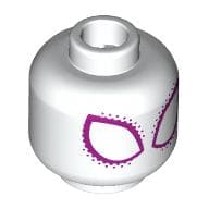 Minifig Head Gwen Stacy, Dark Pink Spider Eyes, Dots