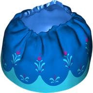 Duplo Skirt with Blue Layered Top Skirt and Medium Azure and Magenta Flowers Print