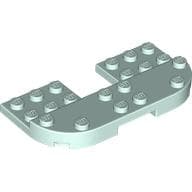Plate Round Corners Double 4 x 8 with 2 x 2 Cutout and 2 x 8 Raised Studs, Reduces Nubs