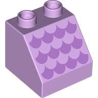 Duplo Brick 2 x 2 Slope 45°, Medium Lavender Scallops Print