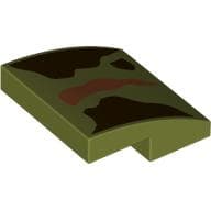 Slope Curved 2 x 2 x 2/3 with Dark Brown/Dark Orange Shapes print