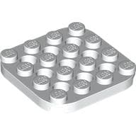 Plate 4 x 4 with Rounded Corners, Pin Holes between Studs