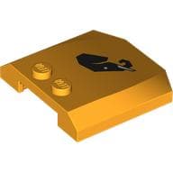 Slope Curved 4 x 4 x 2/3 Triple Curved with 2 Studs Black Elephant Head print