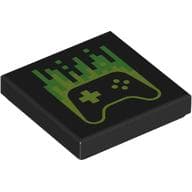 Tile 2 x 2 with Game Controller, Lime/Bright Green Pixels print