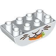 Duplo Brick 2 x 4 Curved Bottom, Rabbit Mouth Print