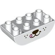 Duplo Brick 2 x 4 Curved Bottom, Dog Mouth Print