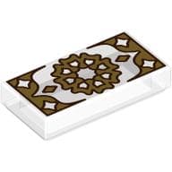 Tile 1 x 2 with Gold Decorations print