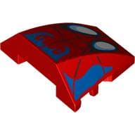 Wedge Curved 4 x 3 No Studs with White Spider Eyes, Black Webbing, Blue Marking print