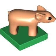 Duplo Animal Pig / Piglet on Green Base