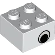Brick 2 x 2 with Eye with White Print on Two Sides, Offset
