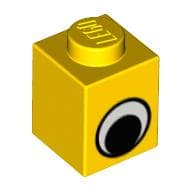 Brick 1 x 1 with Simple Eye Black and White Print