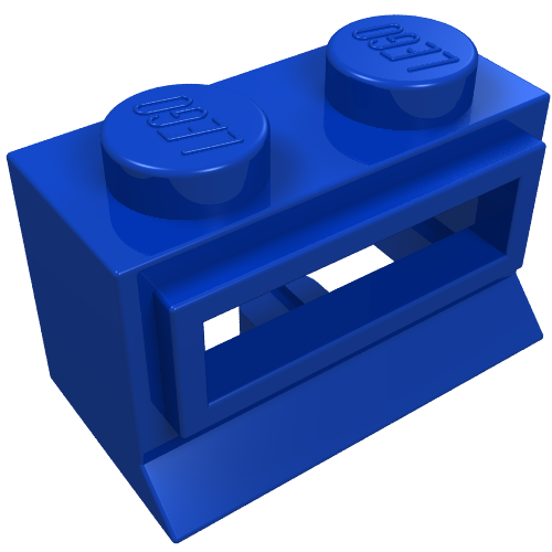 Window 1 x 2 x 1, Extended Lip, Solid Stud [no Glass]