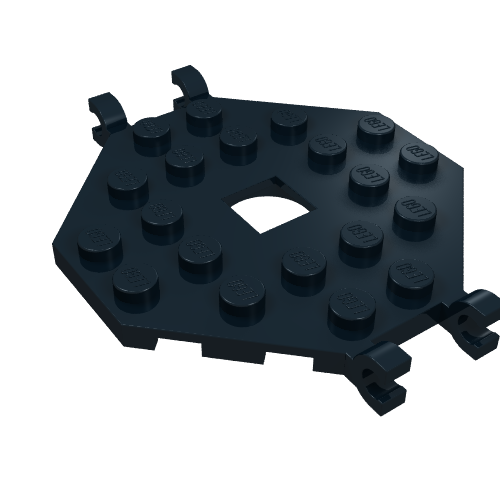 Plate Special 6 x 6 Octagonal with Square Hole and 4 Clips (Boat Mast Platform)