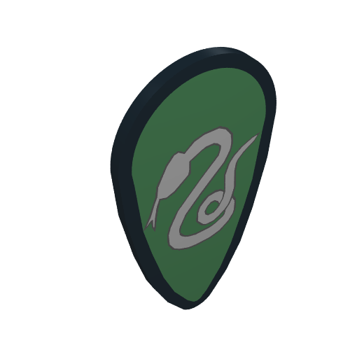 Shield Ovoid with Silver Snake Print