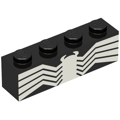 Brick 1 x 4 with White Insect Print (Venom)