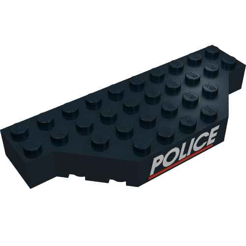 Wedge 4 x 10 with Cut Corners and White "POLICE" Red Line Print