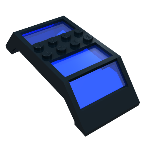 Window 4 x 10 x 2 Roof Slope Double, Complete Assembly, Trans-Dark Blue Glass