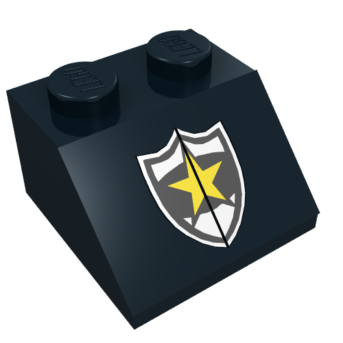 Slope 45° 2 x 2 with Police Yellow Star Badge Print