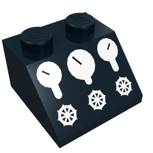 Slope 45° 2 x 2 with 3 Gauges and 3 Knobs Print