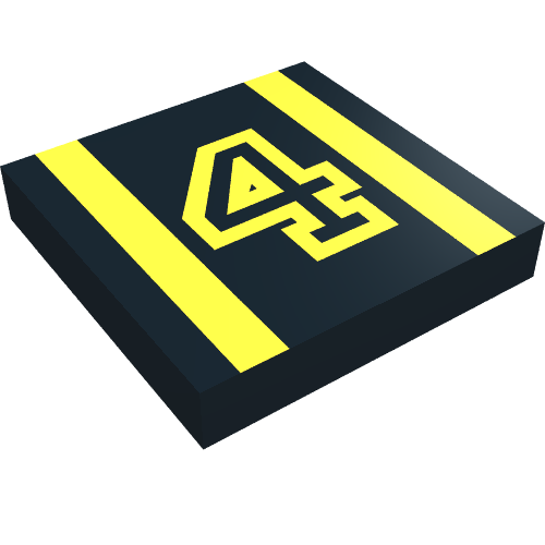 Tile 2 x 2 with Yellow 4 and Stripes Print