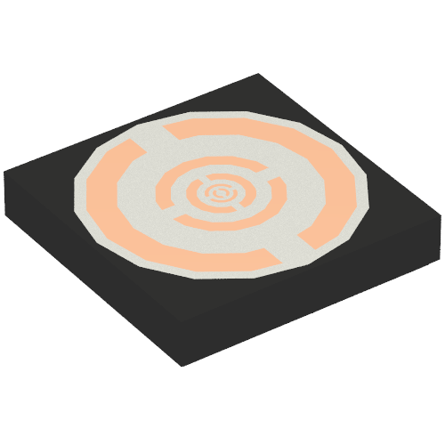 Tile 2 x 2 with Aquazone Silver and Copper Circular Print