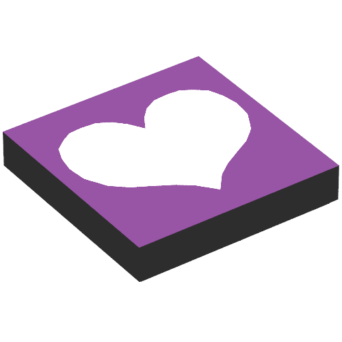Tile 2 x 2 with Scala with Light Violet Heart on Purple Background Print
