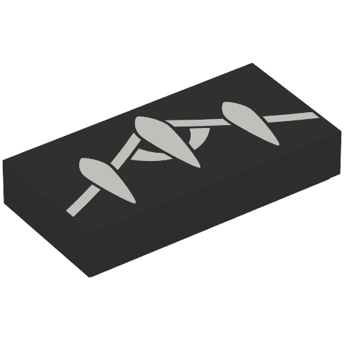 Tile 1 x 2 with Black Panther Arm Print