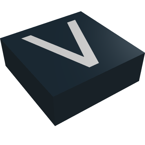 Tile 1 x 1 with letter Capital V Print