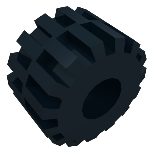 Wheel Full Rubber Flat with Axle hole