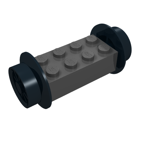 Wheels Train Spoked Small (23mm D.) and Black Brick, Modified 2 x 4 [Black]