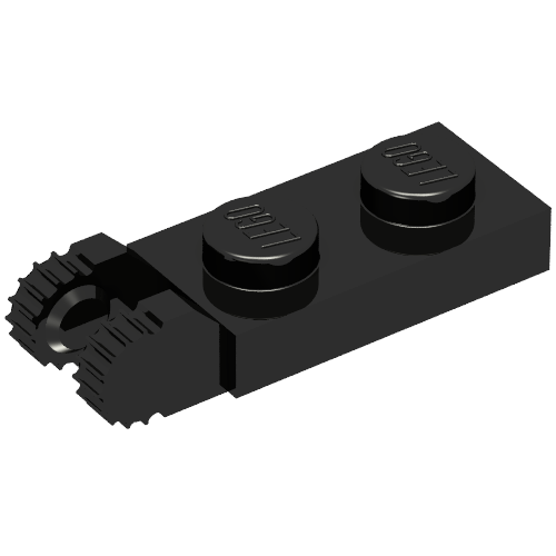 Hinge Plate 1 x 2 Locking with 2 Fingers On End, without Groove, 9 Teeth