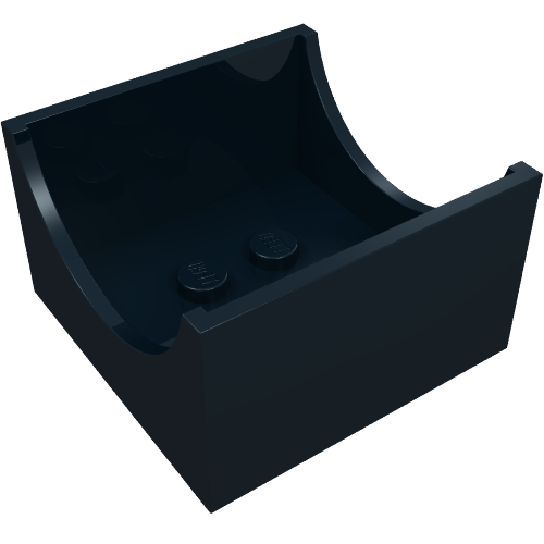 Box 4 x 4 x 2 Bottom with Semicircle Cut-out Ends