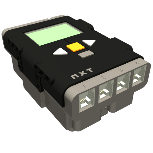 Hub, NXT Brick with Dark Bluish Gray Base [Complete Assembly]