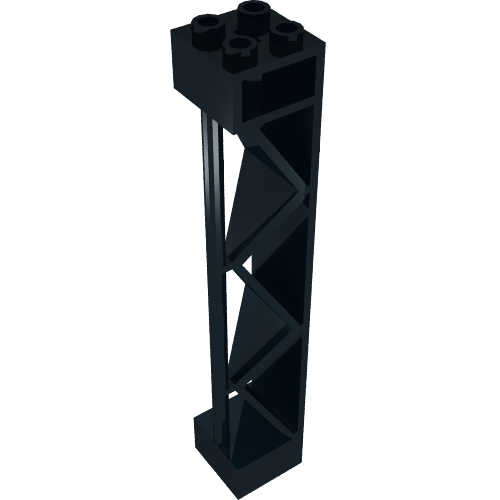 Support 2 x 2 x 10 Girder Triangular Vertical - Type 2 - Open Side Top, 1 Post & 1 Panel