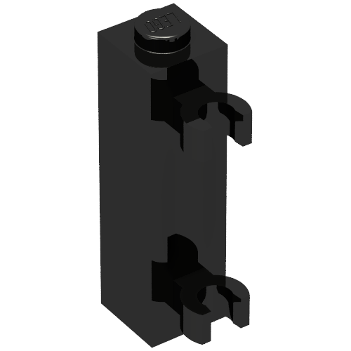 Brick Special 1 x 1 x 3 with 2 Clips Vertical [Solid Stud, Thick U Clips]