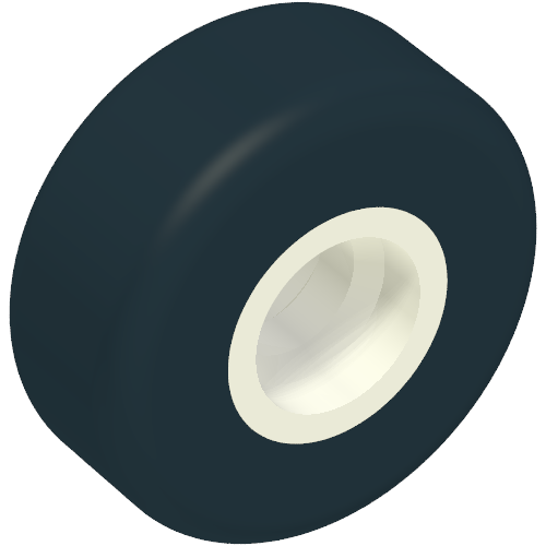 Tyre Smooth Small with White Hollow Fixed Center (Space Shuttle Wheel)