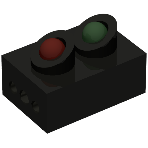 Light Brick, Train 12V 2 x 3 Signal with Red and Green Lights