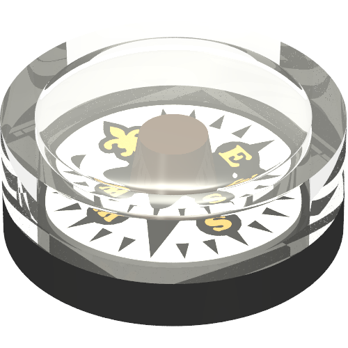 Equipment Compass with Fleur de Lis Print