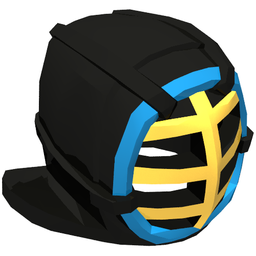 Mask, Kendo, Gold Grille, Blue Trim